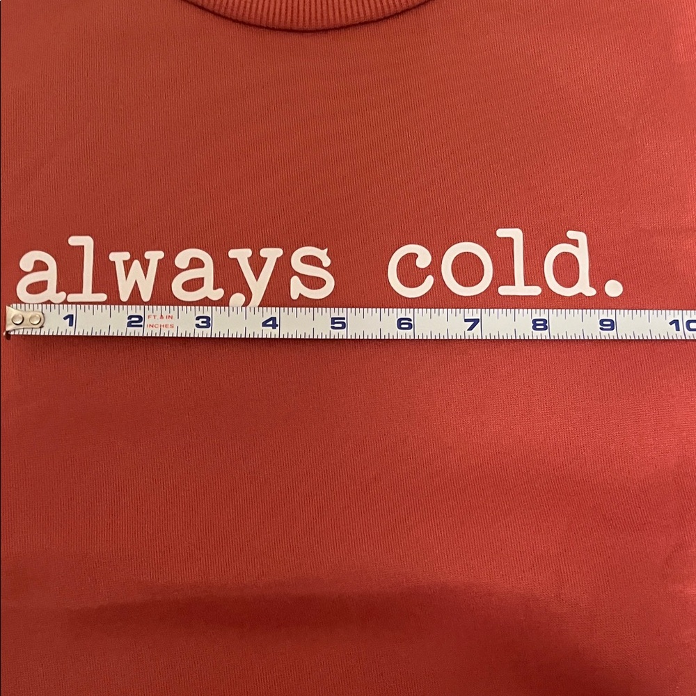 SHEIN Red Crewneck “always cold” Sweatshirt | Size L 8/10 - Picture 12 of 12